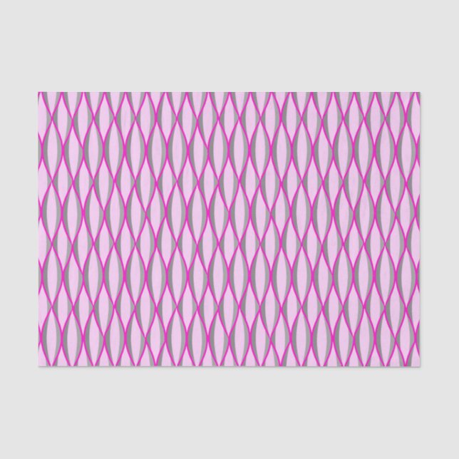 Papel De Seda Impresión de cinta de medio siglo - rosa y gris /  (Anverso)