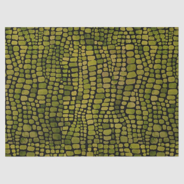 Papel De Seda Impresión de cocodrilo acuático (Anverso)