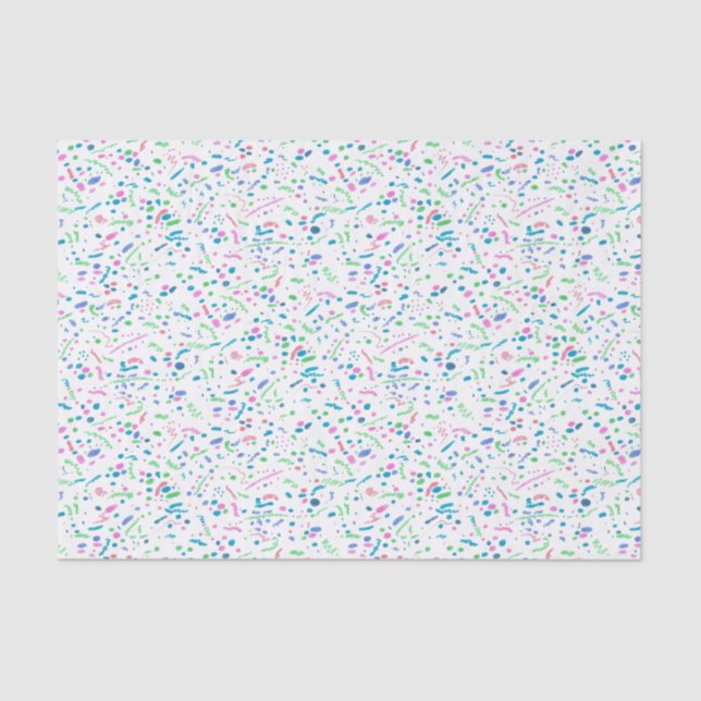 Papel De Seda Impresión de confetti pastel (Anverso)