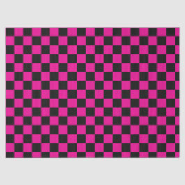 Papel De Seda Impresión de cuadros rosa caliente y negro