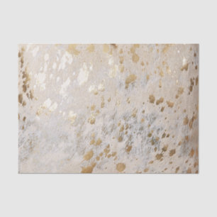 Papel De Seda Impresión de Cuero de Vaca Metálico Dorado