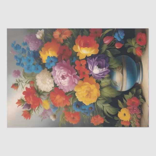 Papel De Seda Impresión de Flor Italiana Decoupage /  (Anverso)