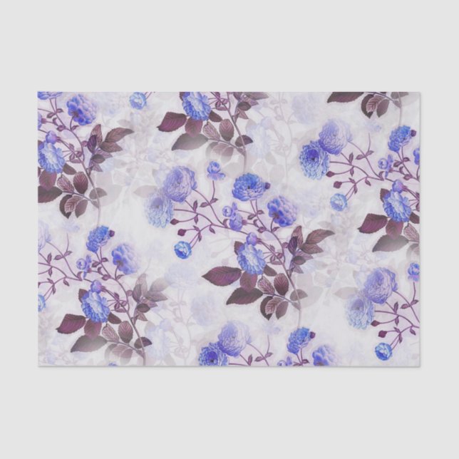Papel De Seda Impresión de flores púrpuras de bonito (Anverso)