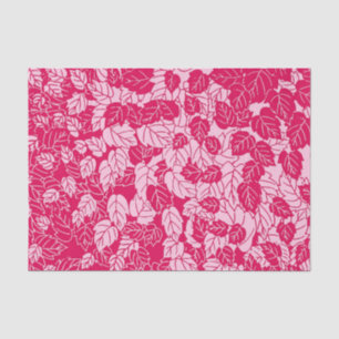 Papel De Seda Impresión de hojas japonesas, fucsia y rosa claro