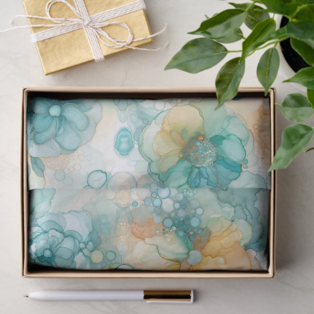 Papel De Seda Impresión de Ilustracion de tinta de alcohol amari (Regalo )