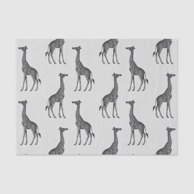 Papel De Seda Impresión de jirafa de plata azul cúpula (Anverso)