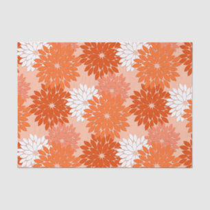 Papel De Seda Impresión de kimono floral moderna, Naranja de cor