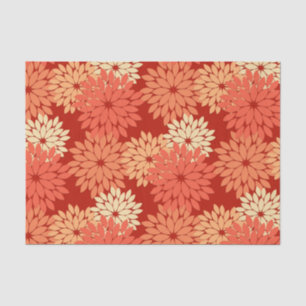 Papel De Seda Impresión de kimono floral moderna, Naranja mandar