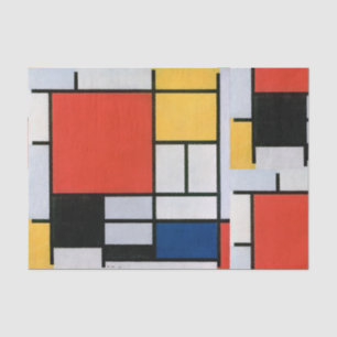 Papel De Seda Impresión de la composición de Piet Mondrian en ro