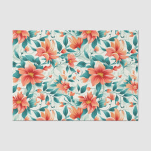 Papel De Seda Impresión de la vegetación floral del paraíso trop