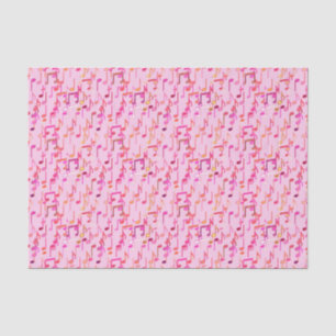 Papel De Seda Impresión de las notas musicales - rosa, multi