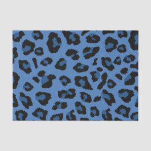 Papel De Seda Impresión de leopardo azul
