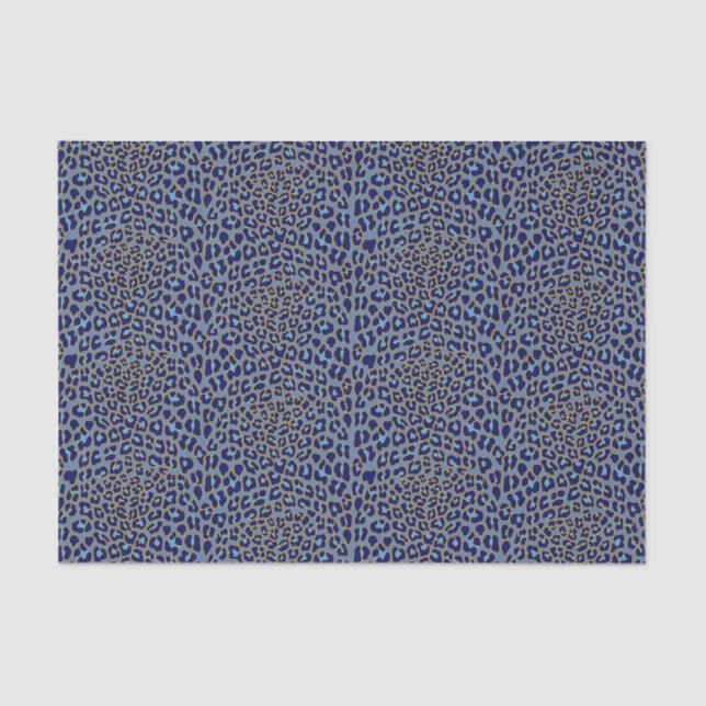 Papel De Seda Impresión de leopardo azul (Anverso)