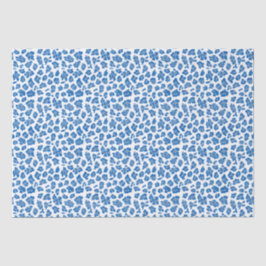 Papel De Seda Impresión De Leopardo Azul Y Blanco