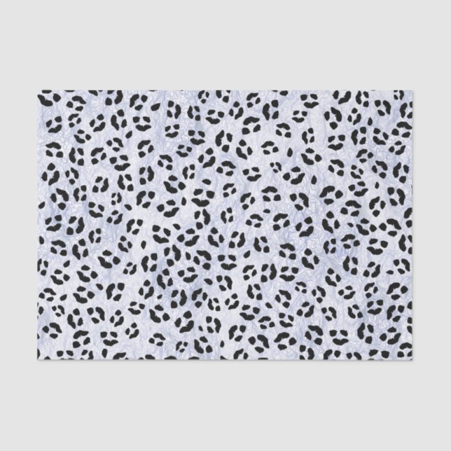 Papel De Seda Impresión de leopardo blanco (Anverso)