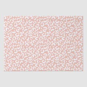 Papel De Seda Impresión de Leopardo Blanco de Peach