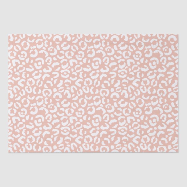 Papel De Seda Impresión de Leopardo Blanco de Peach (Anverso)