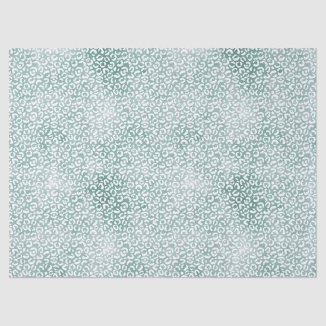 Papel De Seda Impresión de leopardo blanco Glam Mint (Anverso)