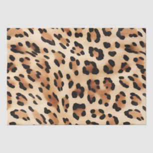 Papel De Seda Impresión de Leopardo Blanco moda Marrón