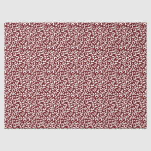 Papel De Seda Impresión de Leopardo Blanco Rojo