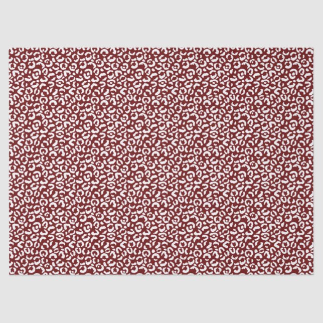 Papel De Seda Impresión de Leopardo Blanco Rojo (Anverso)