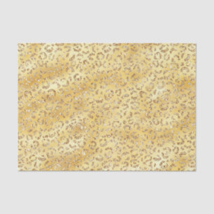 Papel De Seda Impresión de leopardo con brillo dorado falso