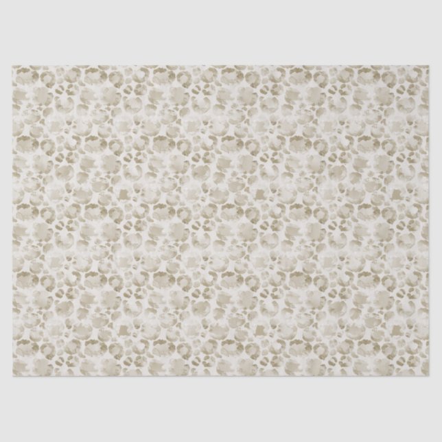 Papel De Seda Impresión de leopardo de crema (Anverso)