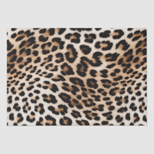 Papel De Seda Impresión de leopardo de crema blanco de moda (Anverso)