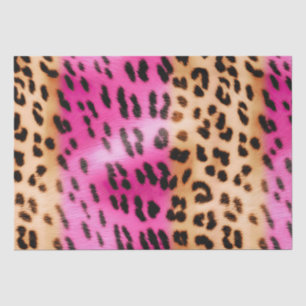 Papel De Seda Impresión de leopardo de crema rosado Girly