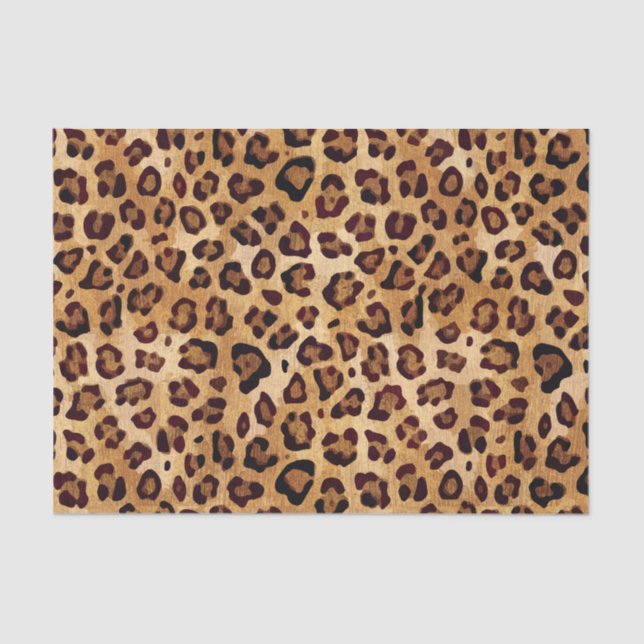 Papel De Seda Impresión de leopardo de la textura rusa (Anverso)