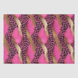 Papel De Seda Impresión de leopardo de oro de oro de glam rosado