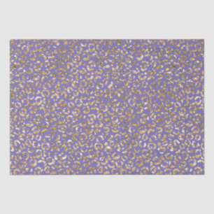 Papel De Seda Impresión de leopardo de Purpurina Purple Gold