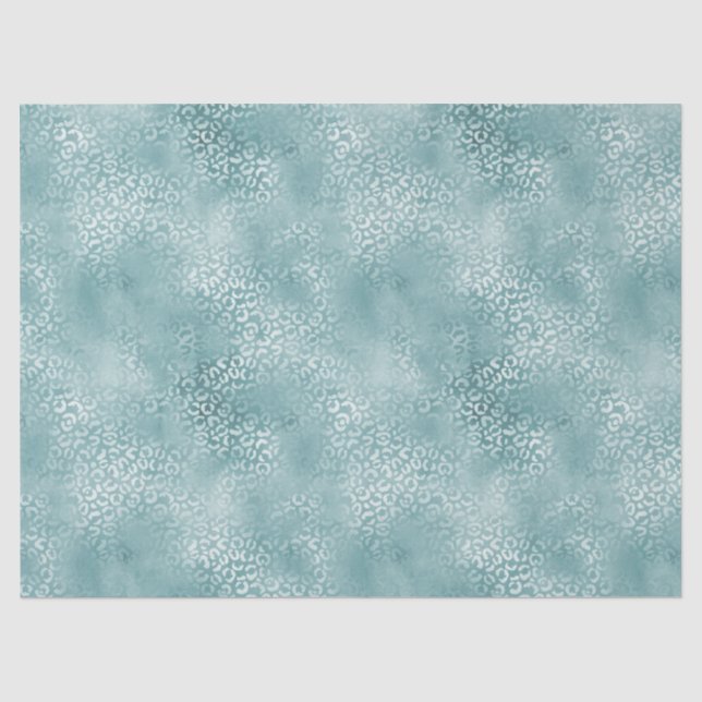 Papel De Seda Impresión de leopardo del glam azul Aqua (Anverso)