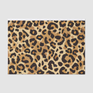 Papel De Seda Impresión de leopardo marrón
