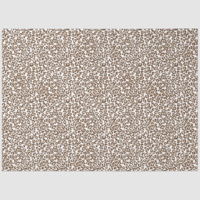 Papel De Seda Impresión de leopardo marrón de chocolate (Anverso)