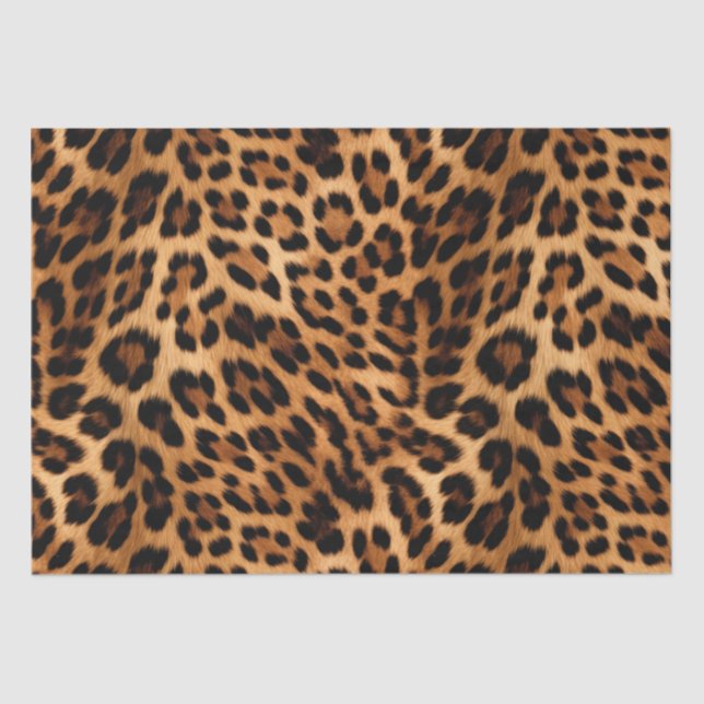 Papel De Seda Impresión de leopardo marrón de moda (Anverso)