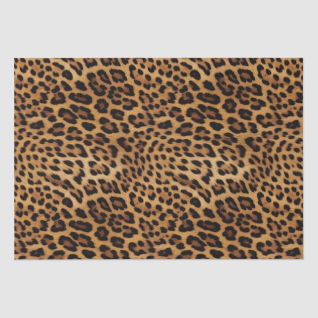 Papel De Seda Impresión de leopardo marrón de moda (Anverso)