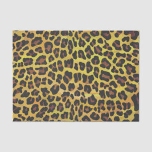 Papel De Seda Impresión de leopardo marrón y amarillo