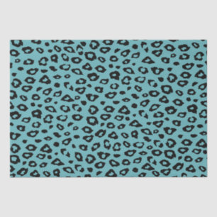 Papel De Seda Impresión de leopardo negro de Aqua