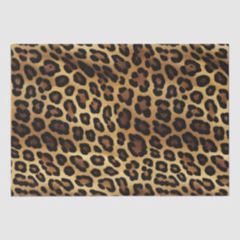 Papel De Seda Impresión de leopardo negro dorado