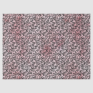Papel De Seda Impresión de Leopardo Negro Girly Pink