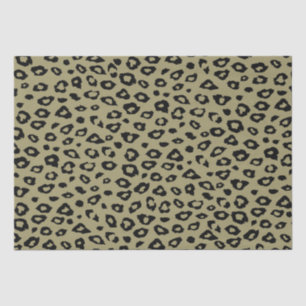 Papel De Seda Impresión de leopardo negro y dorado