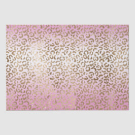 Papel De Seda Impresión de Leopardo Ombre Rosa