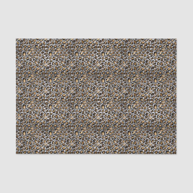 Papel De Seda Impresión de leopardo pequeño metálico de Glam (Anverso)