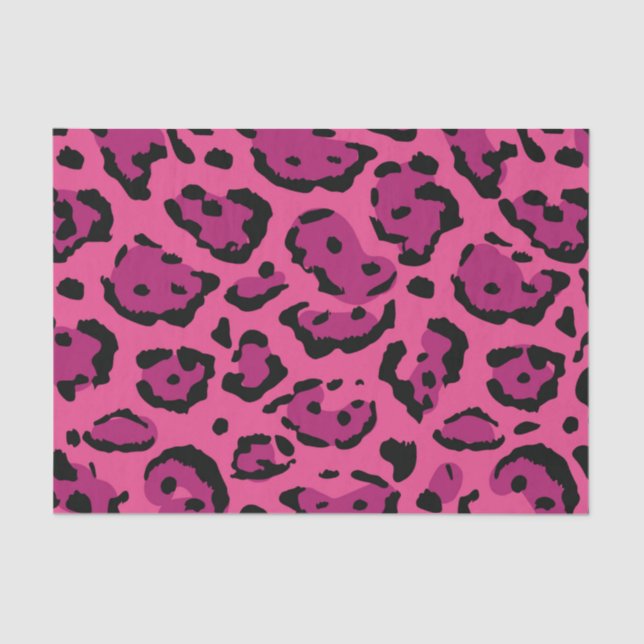 Papel De Seda Impresión de leopardo rosa (Anverso)