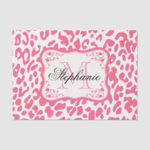 Papel De Seda Impresión de leopardo rosa