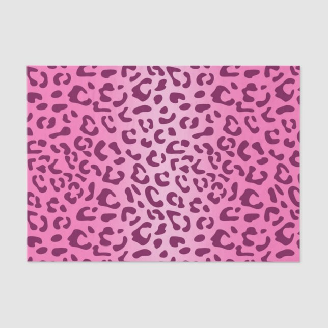 Papel De Seda Impresión de leopardo rosa elegante (Anverso)