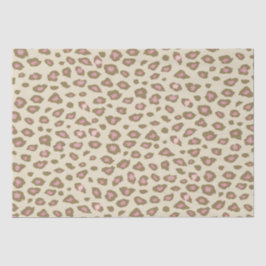 Papel De Seda Impresión de leopardo rosa y crema