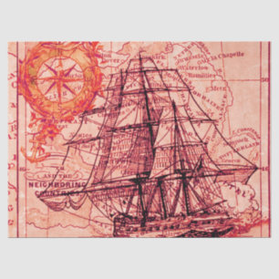 Papel De Seda Impresión de lienzo falso mapa de páginas antiguas