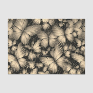 Papel De Seda Impresión de mariposas doradas